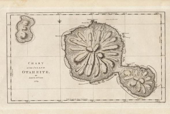 Mapa de Tahiti (James Cook), Segundo Hawkesworth