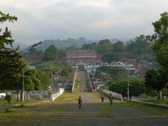 Vue sur l’avenue de la roça Rio do Ouro, île de São Tomé, 2008