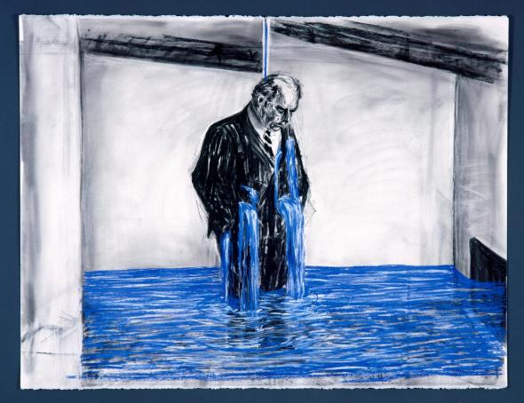 Felix Crying (1998-99), drawing for the film Stereoscope, by William Kentridge.