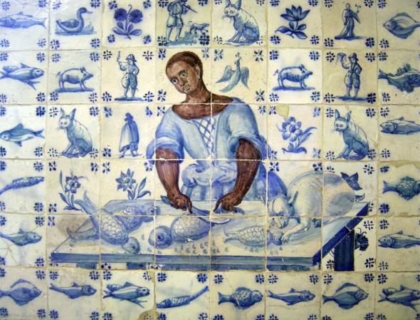 Painel de azulejos do século XVIII. Museu da cidade JÚLIO MARQUES