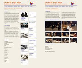 Screenshots of the ACARTE. Timeline 1984-1989, project by Ana Bigotte Vieira.