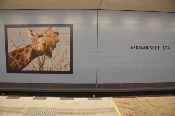 vida selvagem africana na estação Afrikanische Strasse U-Bahn. fotografia de Ana Naomi de Sousa