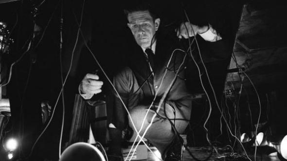 John Cage during his 1966 concert at the opening of the National Arts Foundation in Washington, D.C.