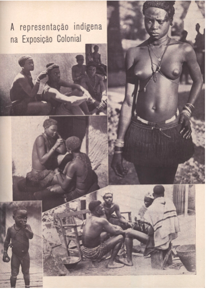 Revista Ilustração. Lisboa nº 205, 1.07.1934. Aspectos da aldeia indígena guineense e imagens dos africanos expostos aos olhares do público. Fonte Hemeroteca Municipal de Lisboa.