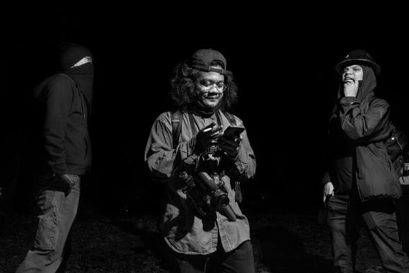 Rico De Vera, a participant in Black Lives Matter protests in Portland, worries that the movement has been subsumed by the city’s militant antifascist culture. After one chaotic protest, he said, “It pisses me off. People are going to use tonight to say that Black Lives Matter is a bunch of thugs.” Photograph by Philip Montgomery for The New Yorker