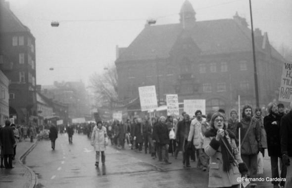 Manifestação de protesto contra o assassinato de Amílcar Cabral. Lund, Suécia, Janeiro de 1973.