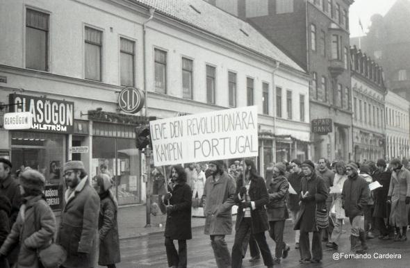 Manifestação de protesto contra o assassinato de Amílcar Cabral. Lund, Suécia, Janeiro de 1973