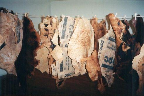 Moshekwa langa, installation skins, 'Don’t Mess with Mister In-Between' (1996)