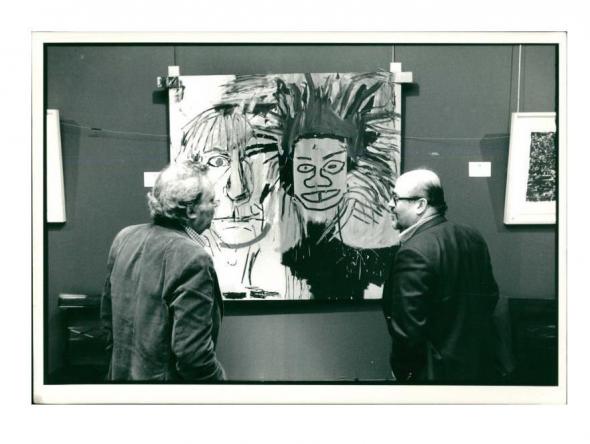 Jean-Michel Basquiat, Andy Warhol. Jean Michel Basquiat's 'DOS CABEZAS' 1982, Fotografia original. 1988, Sotheby's New York, 1988. VINCE fine arts/ephemera