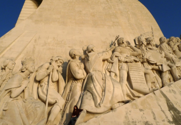 The Padrao dos Descobrimentos, a 1960s monument to the Portuguese discoveries by the Tagus river in Lisbon [Armando Franca/AP Photo]