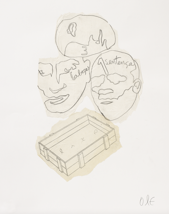 António Ole, Alma e Circunstância (VIII), 2016, desenho e colagem sobre papel