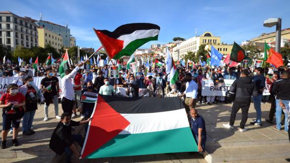 manifestação em Lisboa em solidariedade com a Palestina, maio de 2021