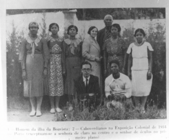 A photo of the first Portuguese colonial exhibition in 1934 where some 'cantadeiras' - women singers - from Boavista went to represent Cape Verde. Courtesy of Cape Verde’s Cultural heritage institute