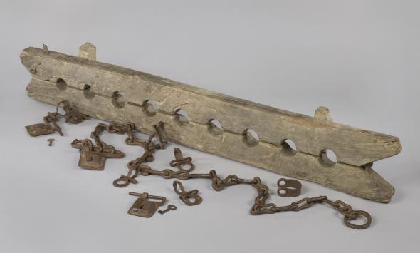 Tronco (Multiple Foot Stocks) for the constraining enslaved people, c. 1600–1800. Rijksmuseum, gift from Mr J.W. de Keijzer, Gouda