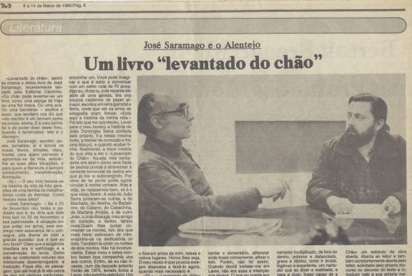 Entrevista de Ernesto Sampaio a José Saramago, Diário de Lisboa 