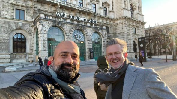 Sebastián e Yosu, os estrategas da missão no museu vienense (DR)