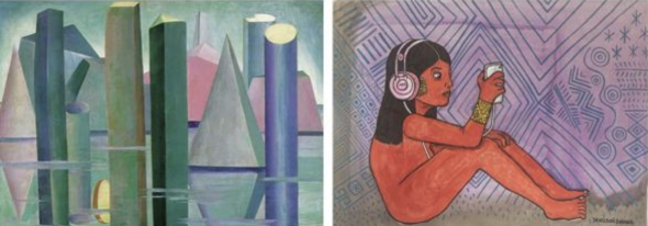 Ao lado de modernistas como Tarsila do Amaral estão artistas como Denilson Baniwa