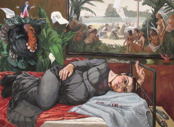 'A Primeira Missa no Brasil', acrílico s/tela, 130x180cm, Paula Rego, 1993