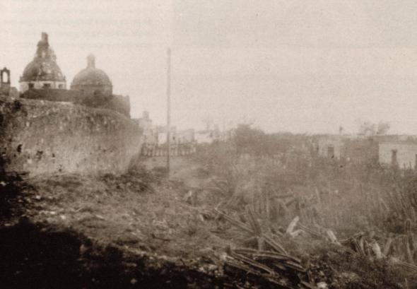 Sítio de Queretaro, em 1867. Vê-se o Convento da Cruz, onde Maximiliano esteve preso até ao ao dia do fusilamento (DR)