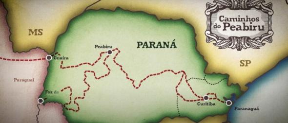 Rota no estado do Paraná, início dos Caminhos do Peabiru (Projecto Caminhos do Peabiru)