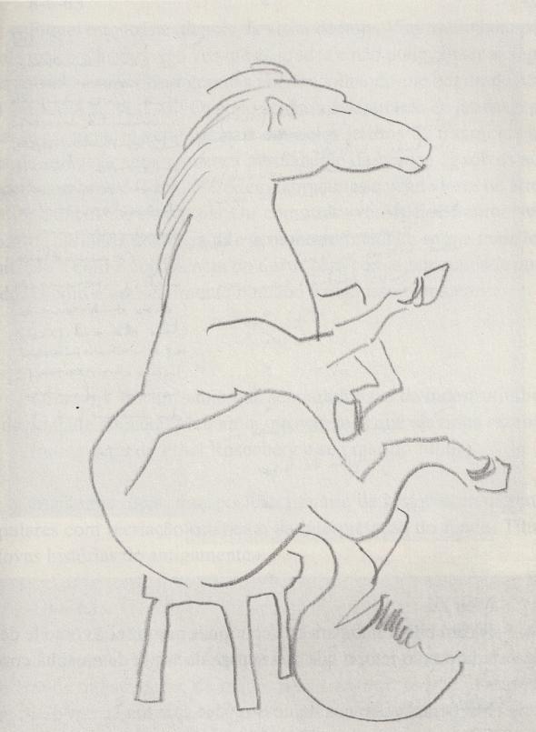 António Jacinto, «O Cavalo Sentado», caricatura de Luandino Vieira