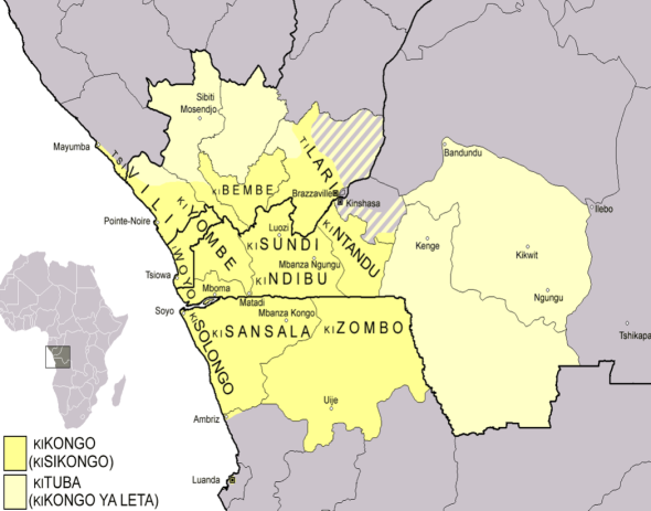 Mapa de falantes de Kikongo