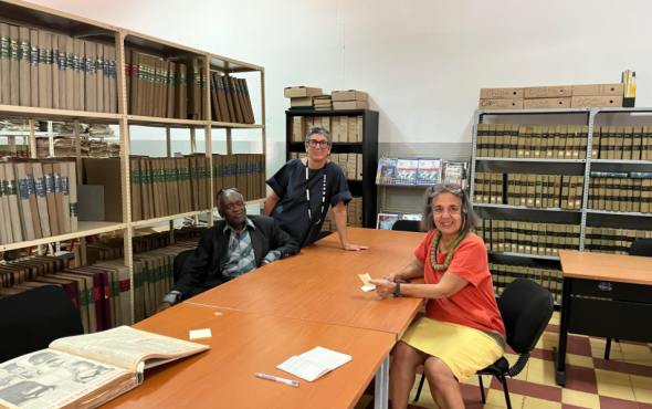 Alda Costa, Ângela Ferreira and Alexandrino José . Arquivo Biblioteca Nacional/col.moçambicana, Maputo, October 2023