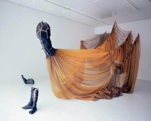 Nicholas Hlobo, Unongayindoda (One Who Almost Looks Like a Woman), 2005-2006,  260 x 600 x 330 cm, courtesy of Alexander Rhomberg Collection, Austria and Michael Stevenson Gallery, Cape Town