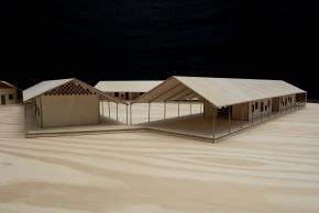 Pedro Maurício Borges. Escola para o Ensino Básico unificado de Cacheu. Bairro do Campo, Cacheu, Guiné-Bissau (maqueta).