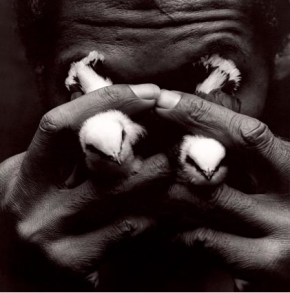 Man with Bird Tears, 1992, fotografia de Mário Cravo Neto. Catherine Edelman Gallery.