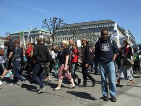 Participação numa manifestação em Hamburgo, Alemanha, Abril 2012