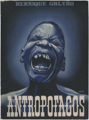 Book cover illustration by José Moura for Henrique Galvão’s Antropófagos (1947). Illustration by José de Moura © José de Moura