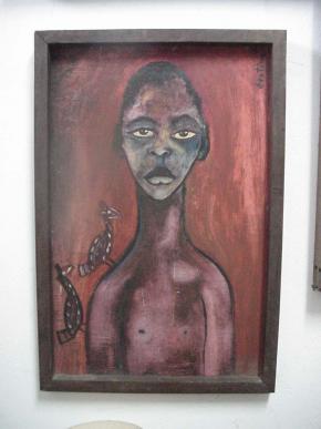 Retrato de Mutxhini Mario Malangatana (filho do artista), óleo s/unitex,1960, Col.Malangatana