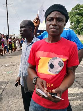 Gbono Washington, migrante liberiano que viveu quase 10 anos em Angola. Pedro Cardoso