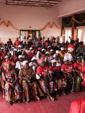 Bissau, Guinea Bissau (March 8, 2019) – Women from the PAIGC party in Guinea Bissau gather for an event on International Women’s Day, two days before legislative elections where a new law required that 36% of candidates be women. Image credit Ricci Shryock.