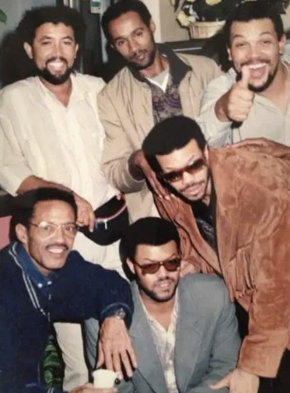 Armando Tito with fellow Cape-Verdean musicians, Paulinho Vieira, Toy Vieira, Vaiss, Luis and Vojinha. Courtesy of Cape Verde’s Cultural heritage institute