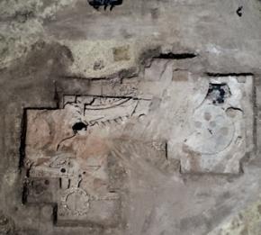 Vista aérea do sítio arqueológico Perdigões (2018). Imagem retirada de perdigoes2011.blogspot.com