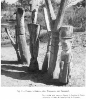 Postes totémicos dos Manjacos em Bassarel 