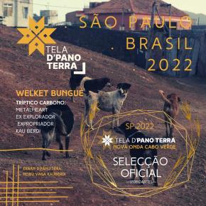  Tríptico Carbono de Welket Bungué na exposição AfrObliquidades e Outras Transversalidades.