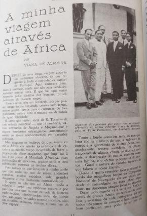 Viagem de Viana de Almeida, Africa Magazine (1932)