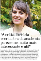 Entendam que a literatura não é nem inútil, nem abstrata, entrevista a Noemi Alfieri